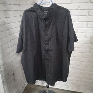 NWOT Van Heusen Flex Men's Size 3XL Grey Plaid Short Sleeves Shirt